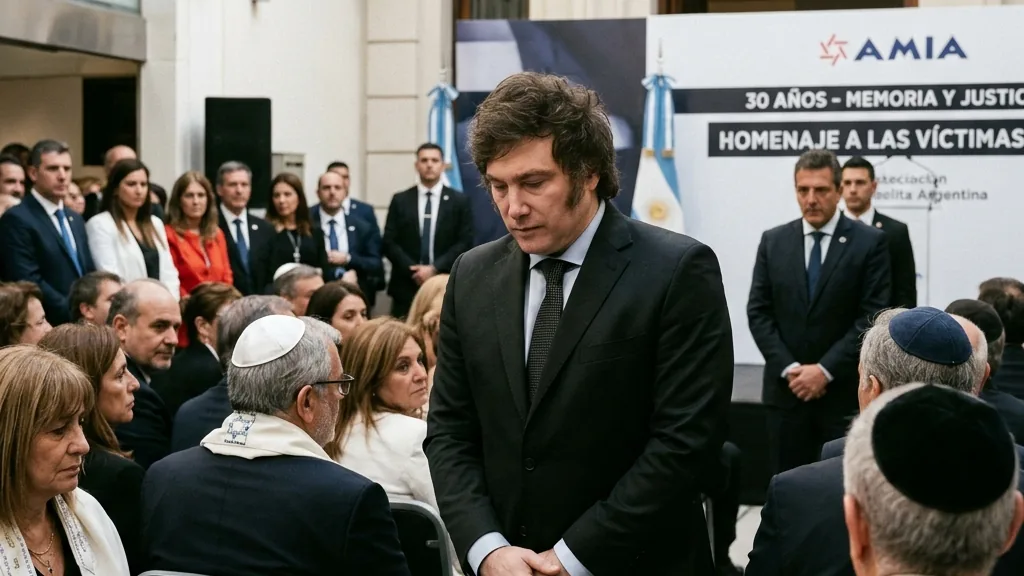 Acto de conmemoración del atentado a la AMIA con presencia oficial
