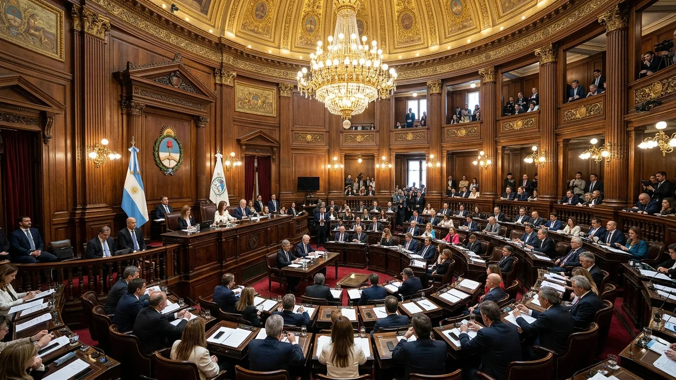 Recinto del Congreso de la Nación en medio del debate político