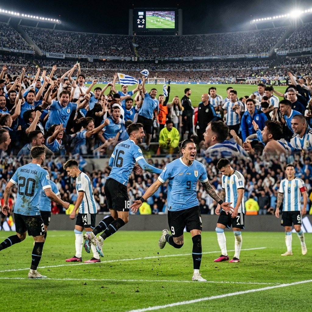 El Uruguay de Bielsa corrió desde atrás y después de mucha insistencia rescató u