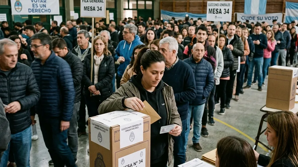 Urna y boletas utilizadas como imagen editorial de una elección argentina