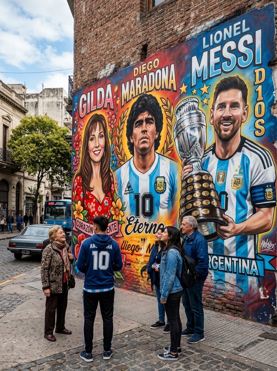 Gilda, Maradona y Messi
