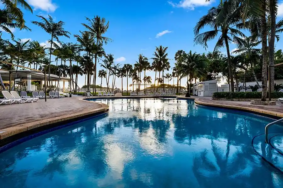 Outdoor swimming pool at Hotel Riu Plaza Miami Beach