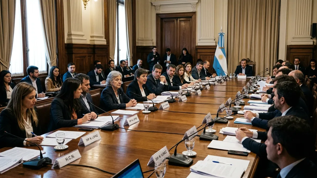 Plenario de comisiones en la Cámara de Diputados durante el debate de la Ley de Soberanía sobre pesca ilegal en Malvinas