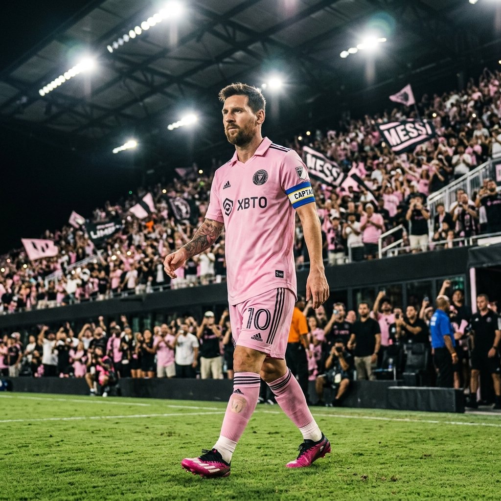 Messi entró al segundo tiempo con la cinta de capitán del Inter Miami, a cinco d