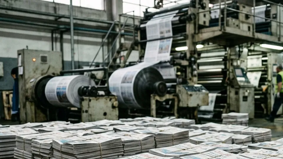 Rotativas industriales de impresión de diarios y bobinas continuas de papel prensa