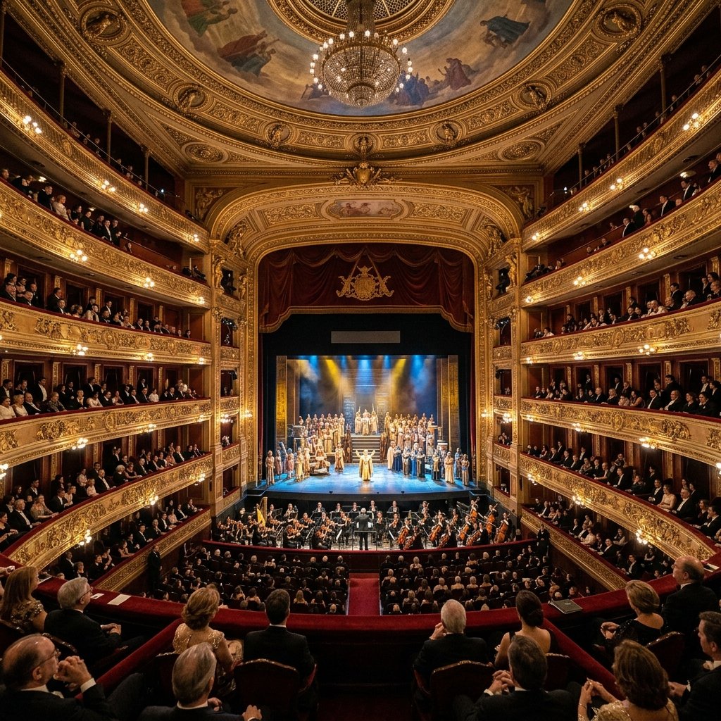 Interior del Teatro Colón de Buenos Aires durante una función de ópera