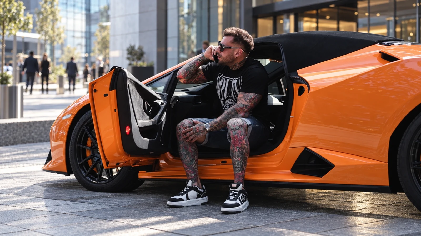 Xavi Esquerigüela junto a un automóvil