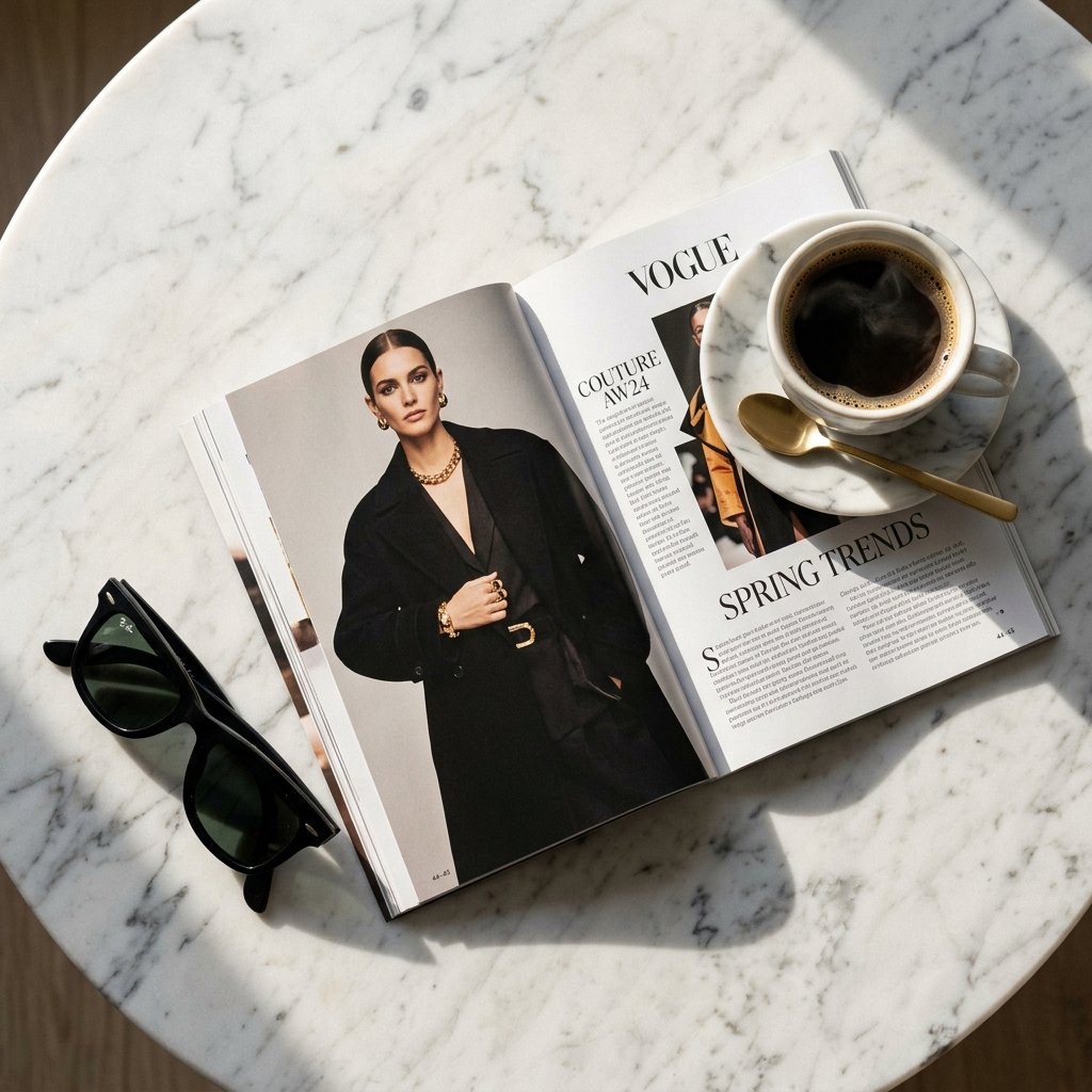 Gafas Ray-Ban Wayfarer en mesa con café